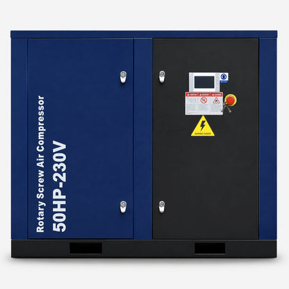 50HP Rotary Screw Air Compressor, 219CFM, 125PSI, 230V 3PHASE 60HZ, Fixed Speed Compressor, Industrial-Grade, Heavy Duty Air Compressed System