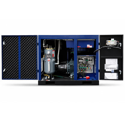 20HP Rotary Screw Air Compressor, 74CFM, 125PSI, 460V 3PHASE 60HZ, Fixed Speed Compressor, Industrial-Grade, Heavy Duty Air Compressed System