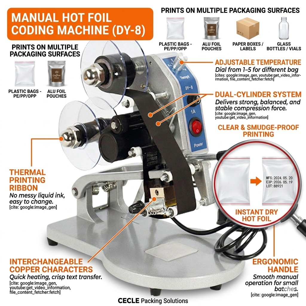 date coding machine DY-8 Color ribbon hot date printing machine,manual date printer coding machine,Typography