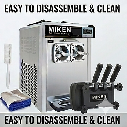 High Efficiency Desktop Soft Serve Machine, 3 Flavors, Stainless Steel for Cafes & Restaurants