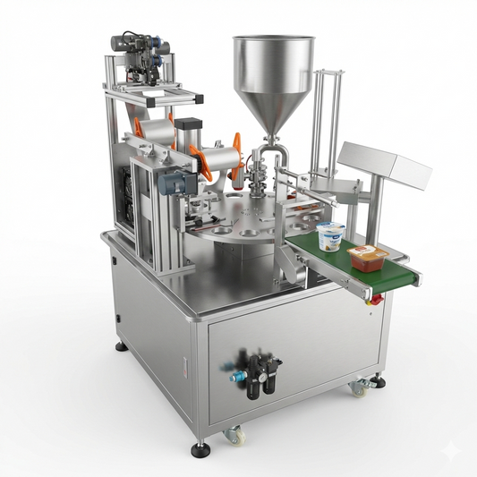 Cup filling machine, Fully Automatic Water Cup Filling And Sealing Machine , Rotary Yogurt Cup Packaging Machine For Liquid/Paste