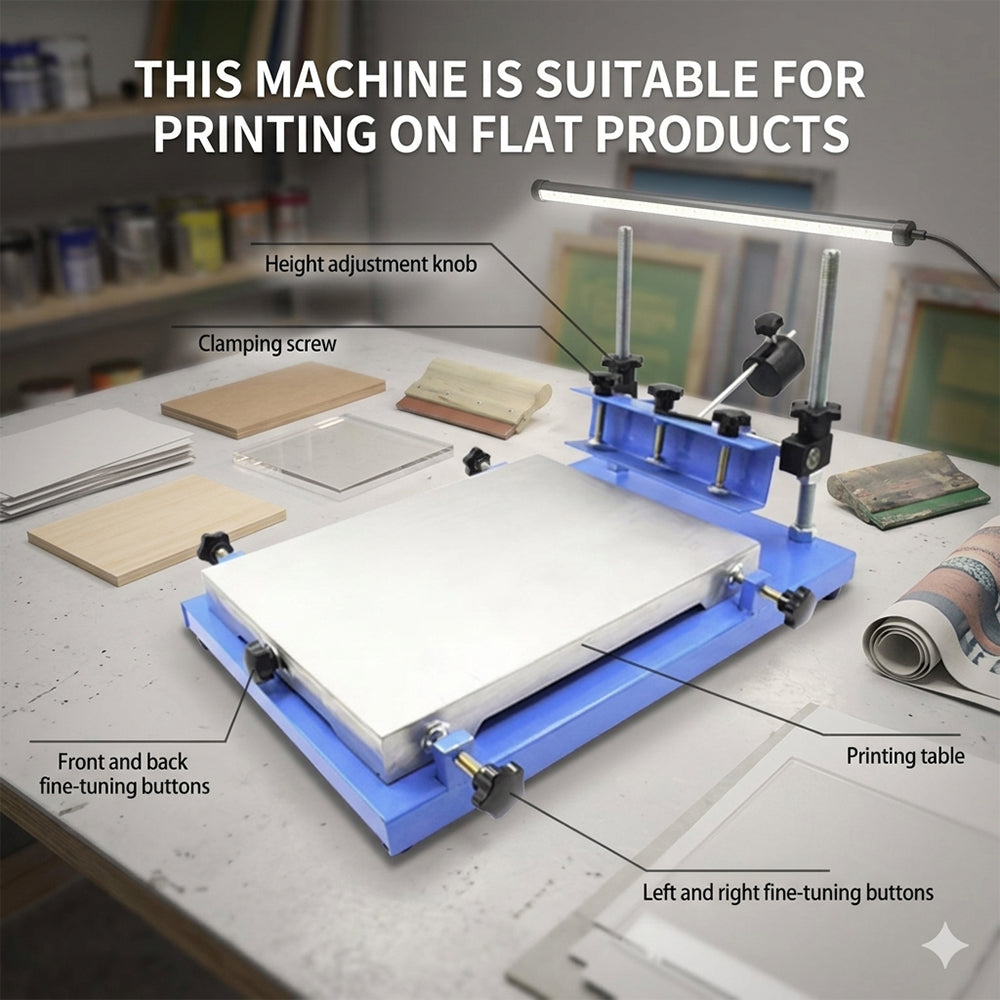 Manual Screen Printing Table Small Manual Silk Screen Printer Tempered Glass Flat Screen Printing Machine