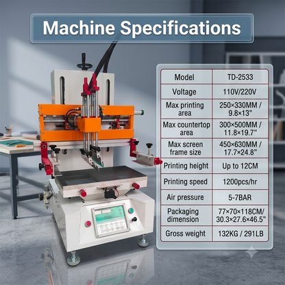 Halbautomatische Desktop-Flachbildschirm-Siebdruckmaschine, Vakuumtisch-Siebdrucker-Ausrüstung