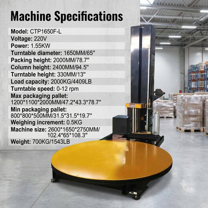 Macchina avvolgitrice per pallet con pellicola estensibile, macchina per imballaggio di scatole di cartone e pallet con pellicola estensibile 