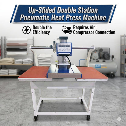 40*60cm Up-Slided Double Station Pneumatic Heat Press Machine, Heat Press Printing Machine For T-shirt