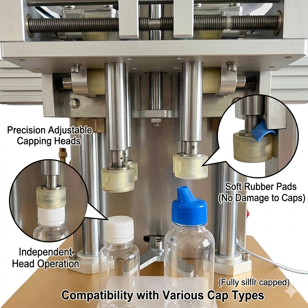 SGJ-80 electric and pneumatic plastic bottle capping machine, water bottle capping machine