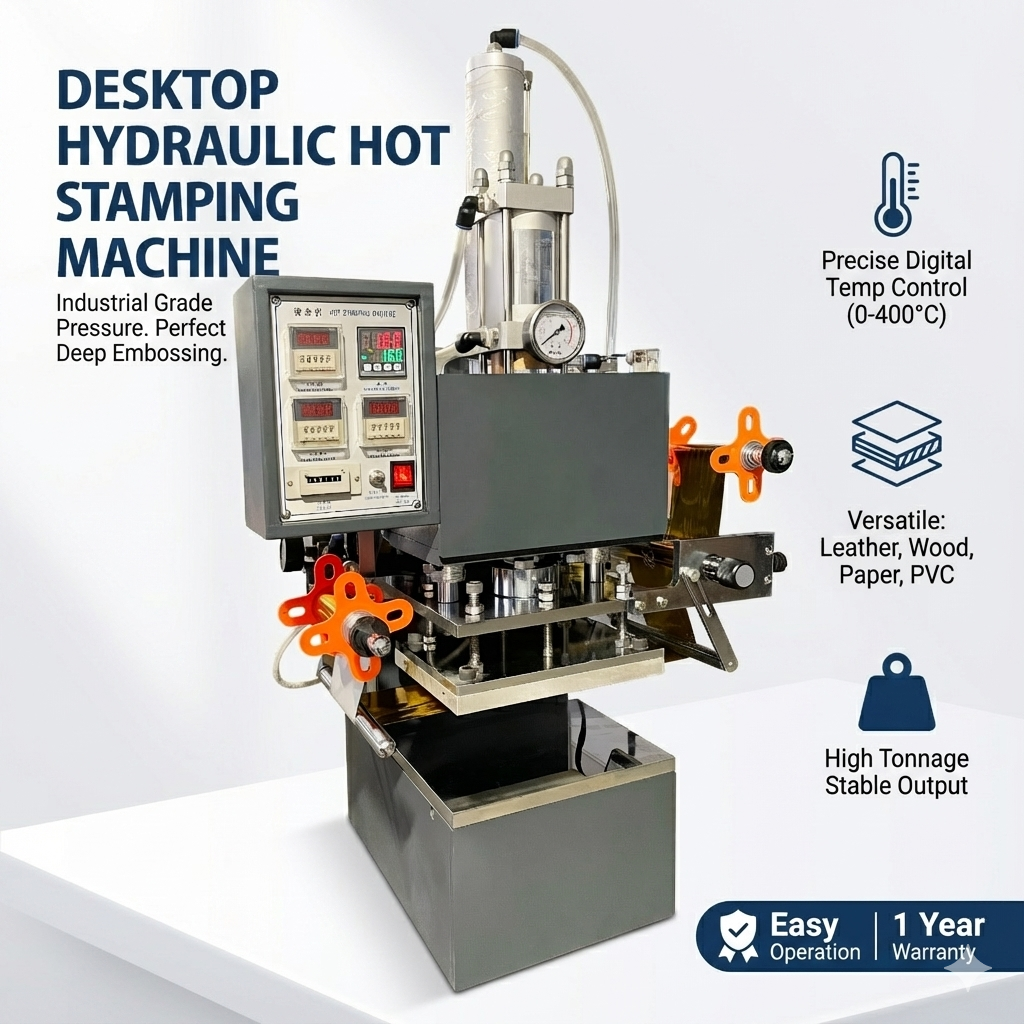 Hot foil stamping machine, desktop bronzing machine for plastic/paper/leather, tabletop weeding invitation printing machine