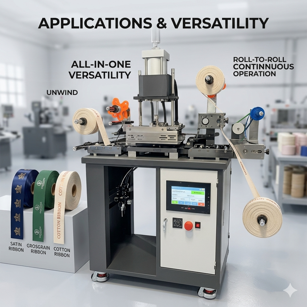 Ribbon roll hot stamping machine, Continuous ribbon rolling gilding hot stamping machine , roll to roll hot foil stamping machine