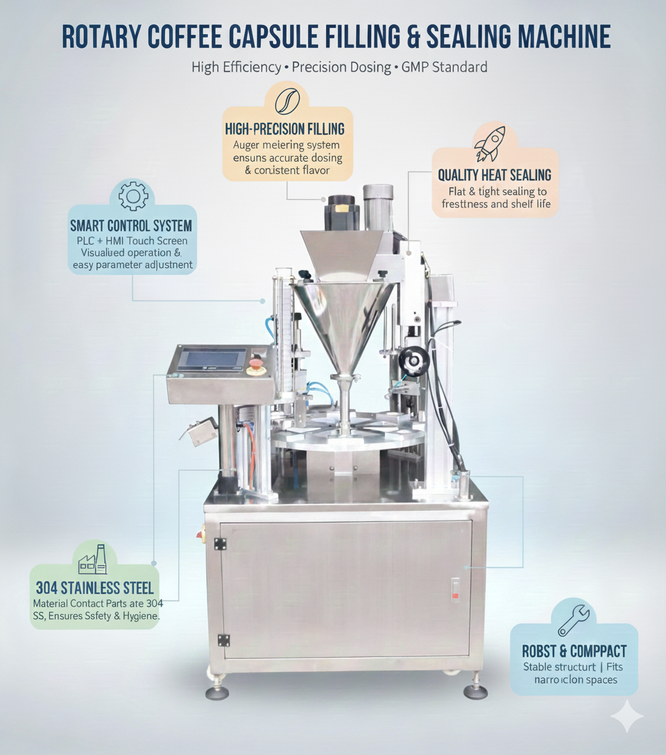 K cup filling machine, Automatic Nespresso/Keurig coffee filling sealing machine, yogurt cup packing machine, hummus filling and sealing machine