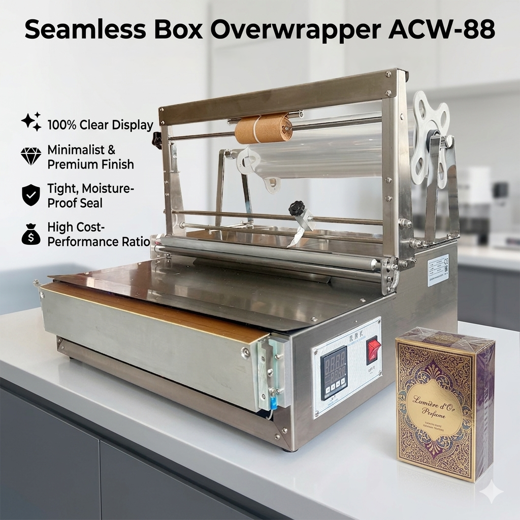 ACW-88 Overwrapper For Perfume Box Wrapping Machine, wrapping machine for boxes, BOPP cellophane wrapping machine, CD and DVD wrapper