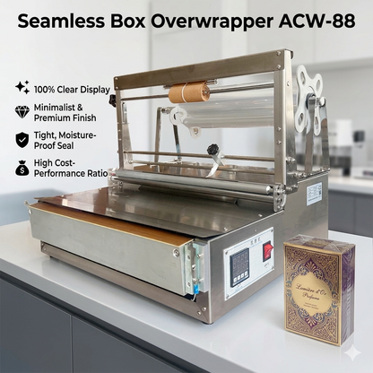 ACW-88 Overwrapper For Perfume Box Wrapping Machine, wrapping machine for boxes, BOPP cellophane wrapping machine, CD and DVD wrapper