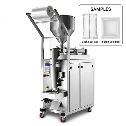 Automatic sachet filling and sealing machine for sauce and cosmetics packaging