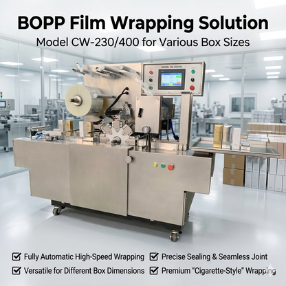 Automatic  cellophane wrapping machine Packaging Type Cartons,case,Film,box Driven Type Electric Packaging Material Plastic
