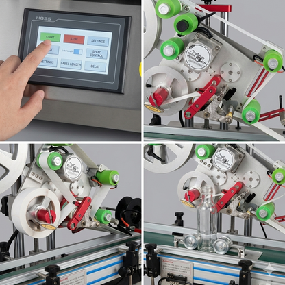 Flat label applicator, Desktop automatic flat bottle labeling machine , PET square bottle label applicator, automatic top labeler for case/box/bag