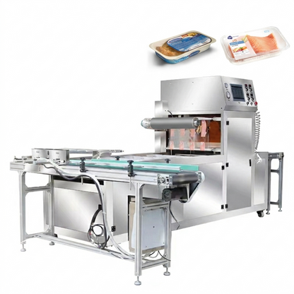 Automatic MAP Food Tray Sealer, Continuous Modified Atmosphere Packaging Machine For Container/Cup/Bowl - CECLE Machine