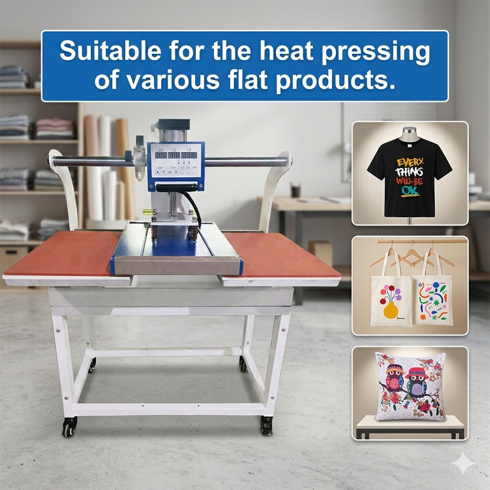 40*60cm Up-Slided Double Station Pneumatic Heat Press Machine, Heat Press Printing Machine For T-shirt