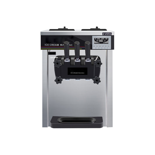 High Efficiency Desktop Soft Serve Machine, 3 Flavors, Stainless Steel for Cafes & Restaurants