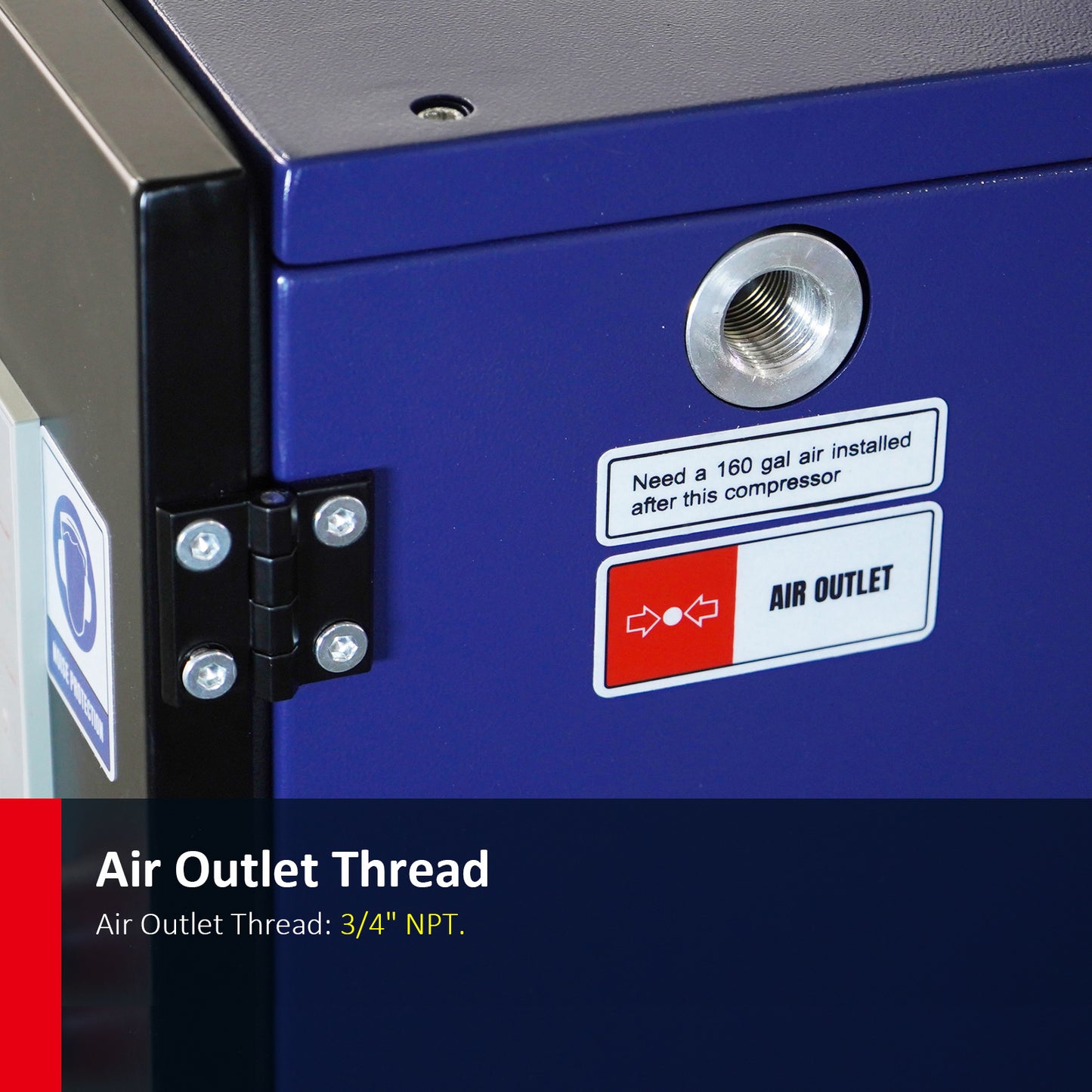 10HP Rotary Screw Air Compressor, 34CFM, 125PSI, 208-230V 3PHASE 60HZ, Fixed Speed Compressor, Industrial-Grade, Heavy Duty Air Compressed System