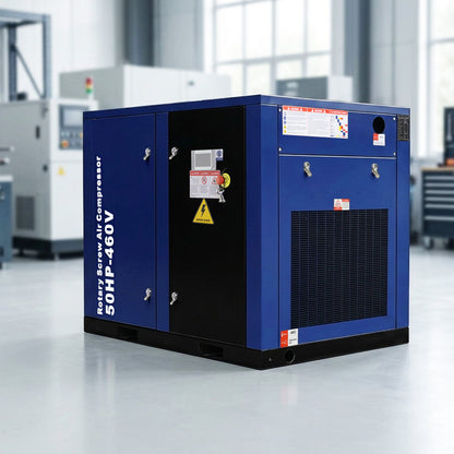 50HP Rotary Screw Air Compressor, 219CFM, 125PSI, 460V 3PHASE 60HZ, Fixed Speed Compressor, Industrial-Grade, Heavy Duty Air Compressed System
