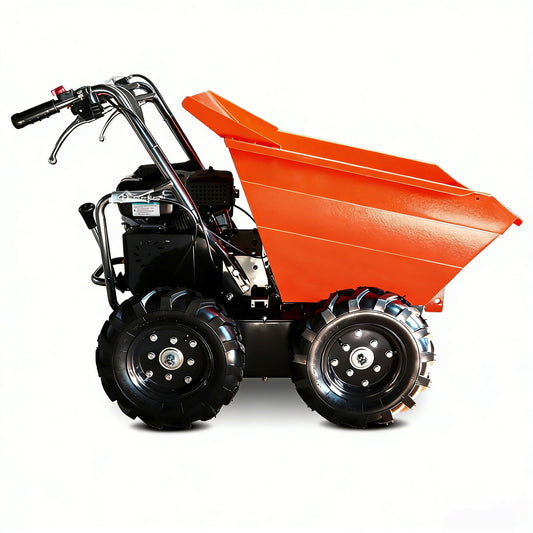 660 lb. Loading Capacity Wheel Barrow, Gas Powered Dumper Garden Cart, , Briggs CR950, 208cc 6.5HP, 3F+1R Gearbox, Four-Wheel Drive