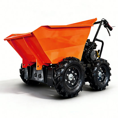 660 lb. Loading Capacity Wheel Barrow, Gas Powered Dumper Garden Cart, , Briggs CR950, 208cc 6.5HP, 3F+1R Gearbox, Four-Wheel Drive