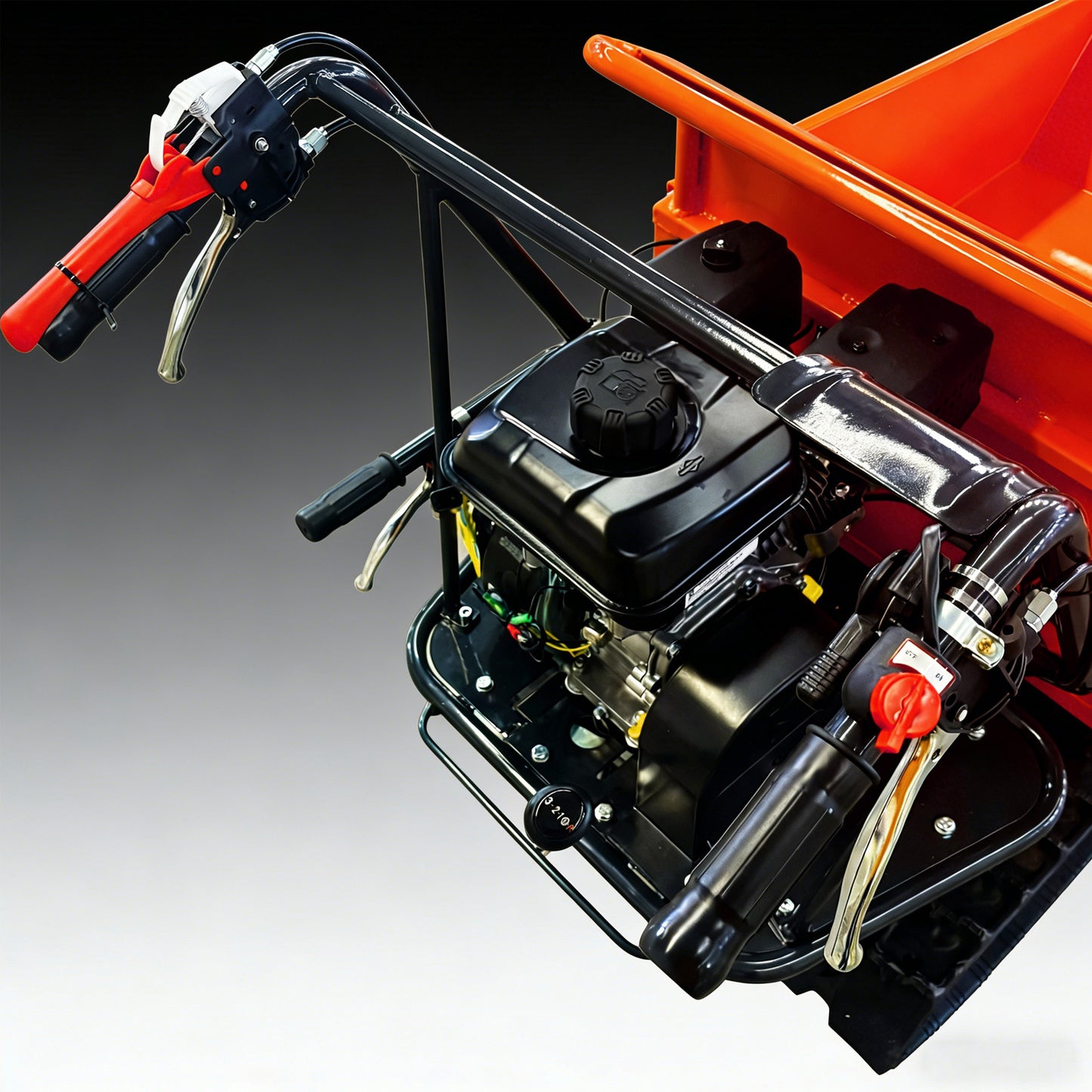 660 lb. Loading Capacity Track Barrow, Gas Powered, Welded Bucket, , Briggs & Stratton CR950,208cc 6.5HP, 3F+1R