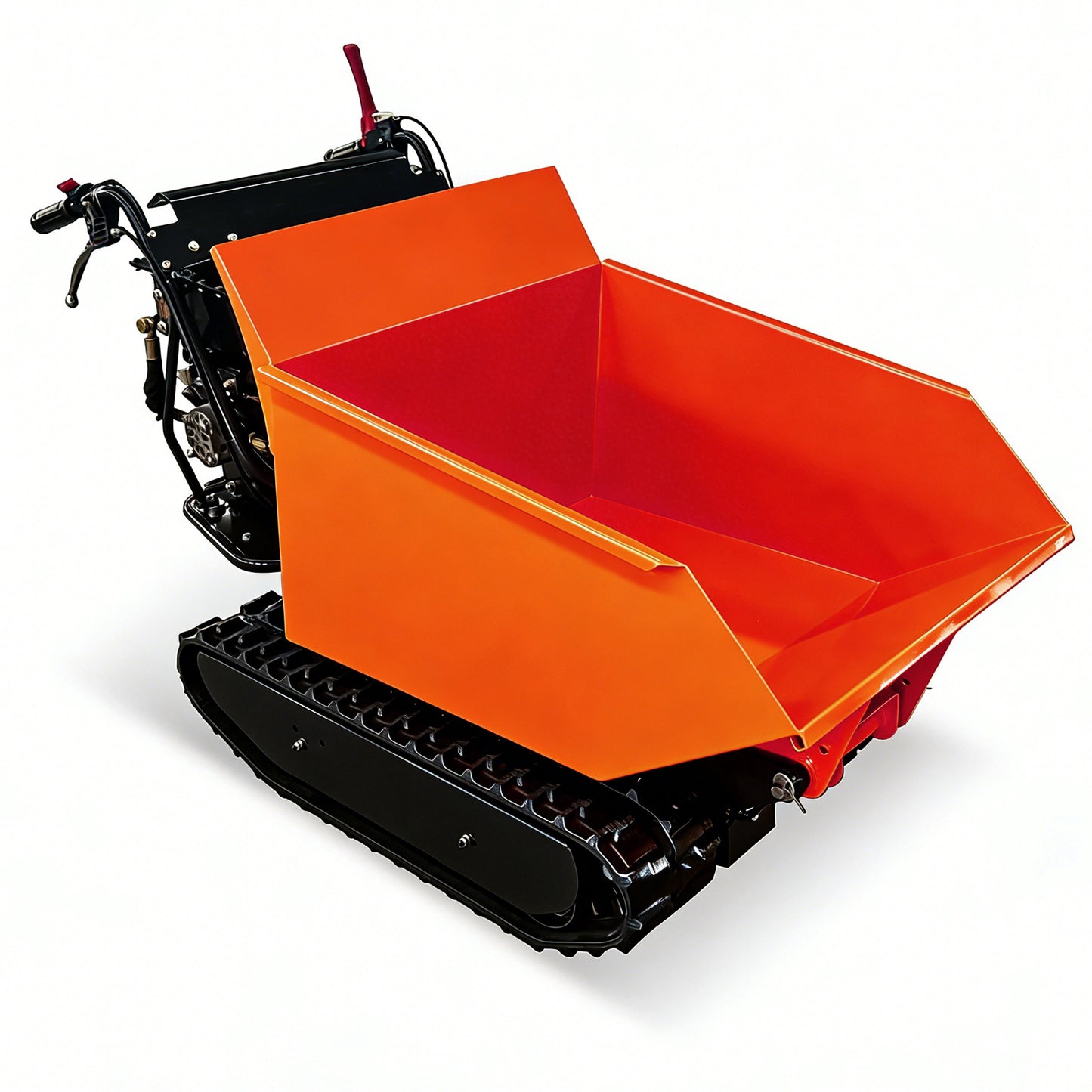 1100 lbs Loading Capacity Track Barrow with Hydraulic Assist, Gas Powered, Briggs XR1450,306cc 10HP, 3F+1R Gearbox