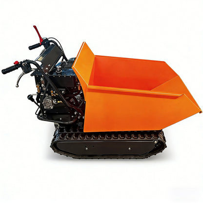 1100 lbs Loading Capacity Track Barrow with Hydraulic Assist, Gas Powered, Briggs XR1450,306cc 10HP, 3F+1R Gearbox