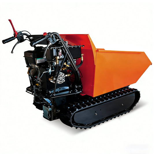 1100 lbs Loading Capacity Track Barrow with Hydraulic Assist, Gas Powered, Briggs XR1450,306cc 10HP, 3F+1R Gearbox