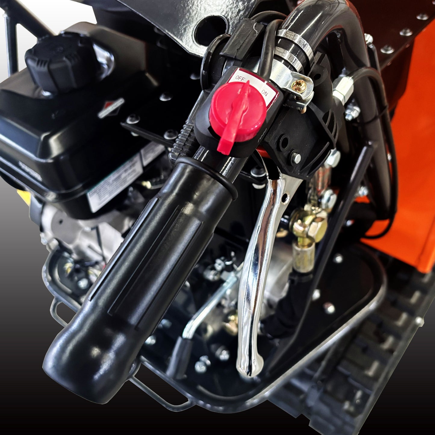 1100 lbs Loading Capacity Track Barrow with Hydraulic Assist, Gas Powered, Briggs XR1450,306cc 10HP, 3F+1R Gearbox