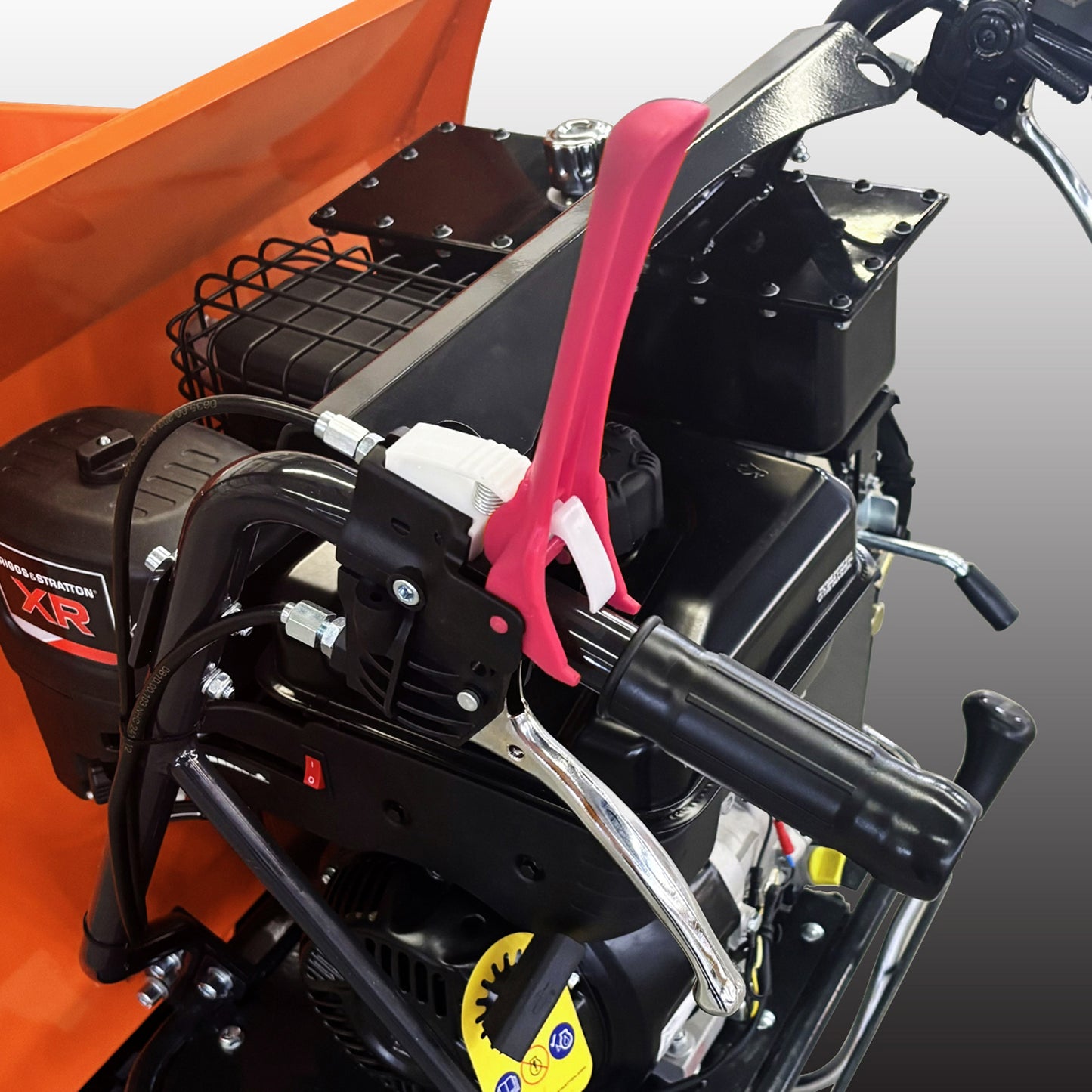 1100 lbs Loading Capacity Track Barrow with Hydraulic Assist, Gas Powered, Briggs XR1450,306cc 10HP, 3F+1R Gearbox