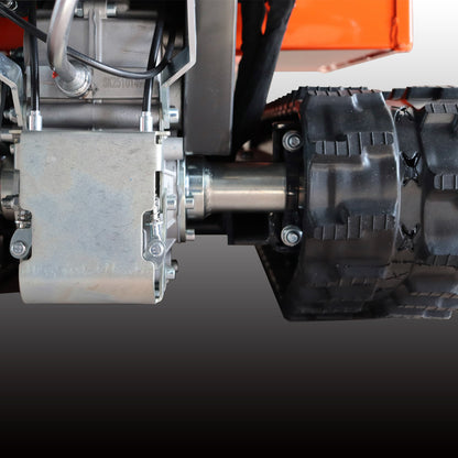 1100 lbs Loading Capacity Track Barrow with Hydraulic Assist, Gas Powered, Briggs XR1450,306cc 10HP, 3F+1R Gearbox