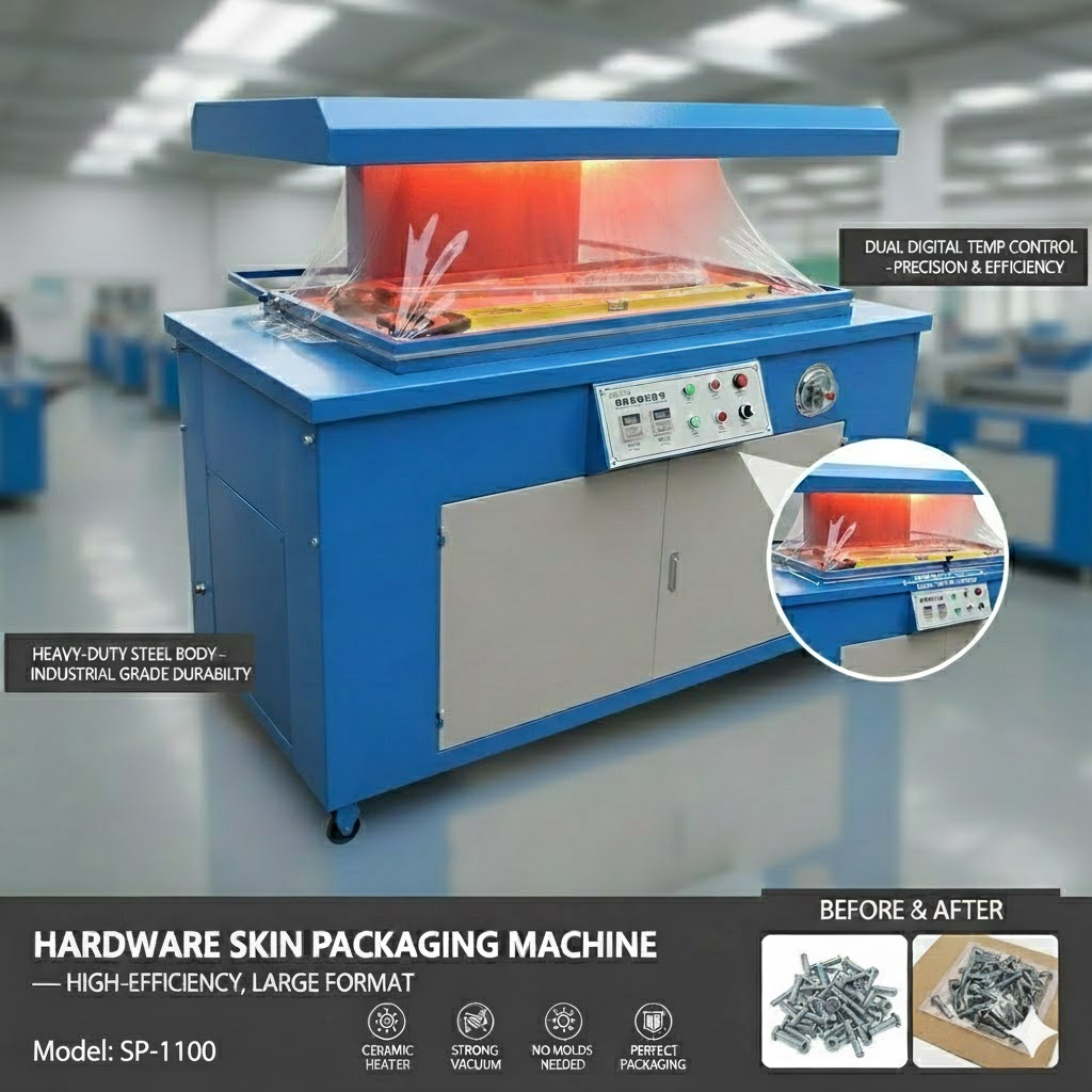Skin Vacuum Packaging Machine SP-1100 For Big Size Fittings Skin Packing Machine For Hardware Tools,Toys - CECLE Machine