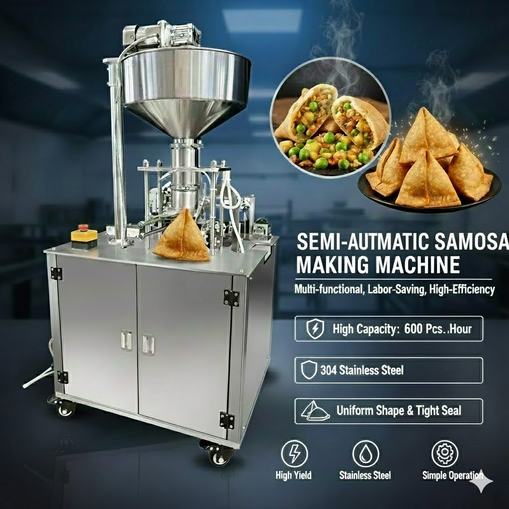 Semi automatic curry puff wrapper folding sambosa samosa making machine