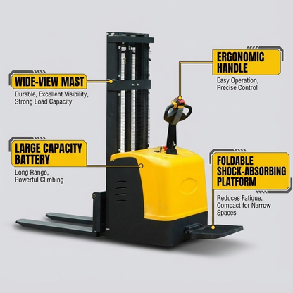 Full electric forklift stand-on electric lifting stacker Hydraulic Pallet Full Electric Stacker