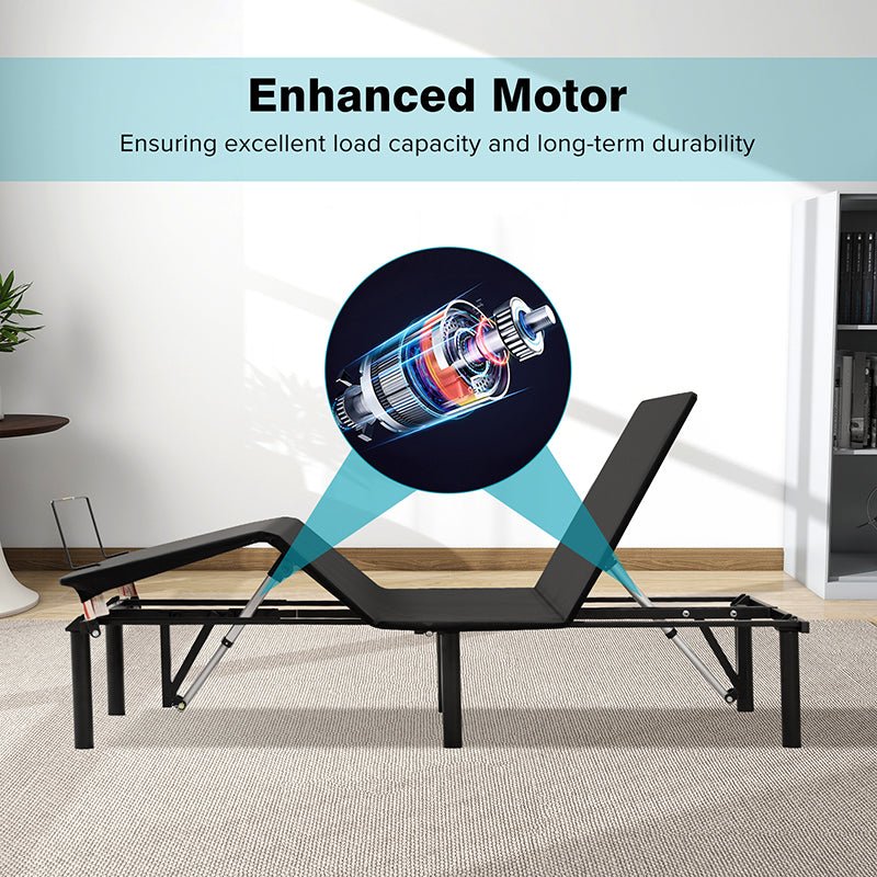 Adjustable Bed Base,Bed Frame with Head and Foot Incline,Anti - Snore, Wireless Control, TXL