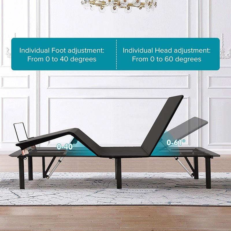 Adjustable Bed Base,Bed Frame with Head and Foot Incline,Anti - Snore, Wireless Control, TXL