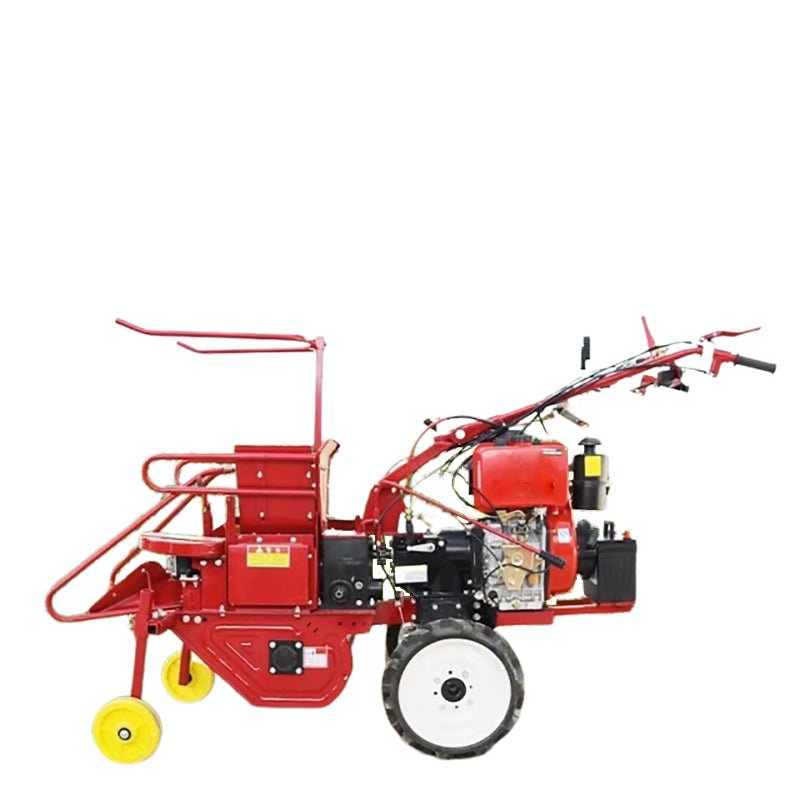 Agricultural Small Handpushed Diesel Corn Harvester Multifunctional Singlerow Straw Crushing and Peeling Harvester