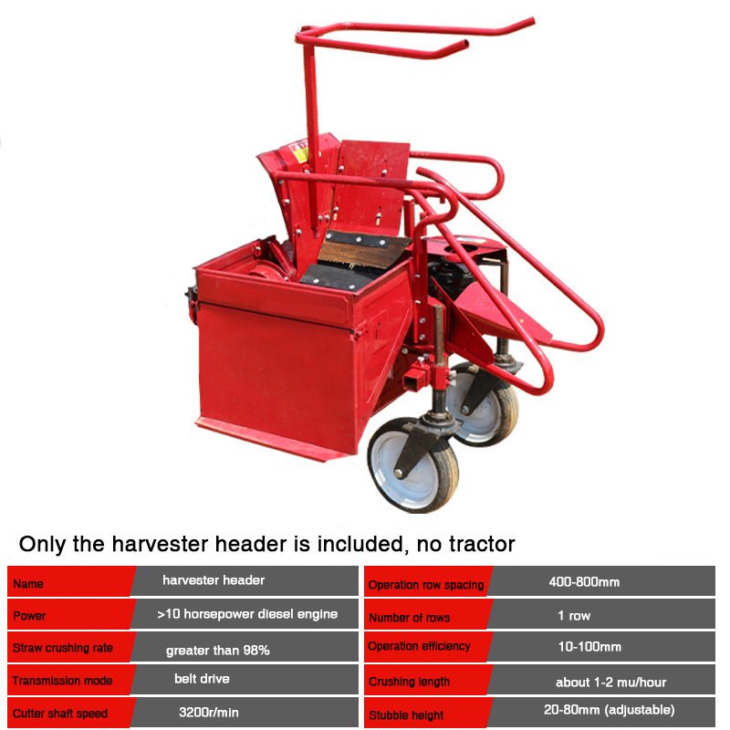 Agricultural Small Handpushed Diesel Corn Harvester Multifunctional Singlerow Straw Crushing and Peeling Harvester