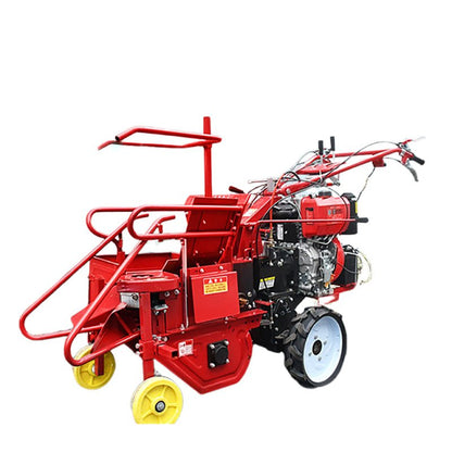 Agricultural Small Handpushed Diesel Corn Harvester Multifunctional Singlerow Straw Crushing and Peeling Harvester