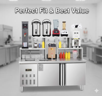Bubble tea bar milk tea bar counter with refrigeration and boba bar equipment