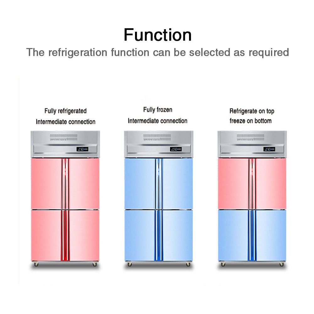 Commercial 30“W Four - door Stainless Steel Reach - In Freezer 28 cu.ft.
