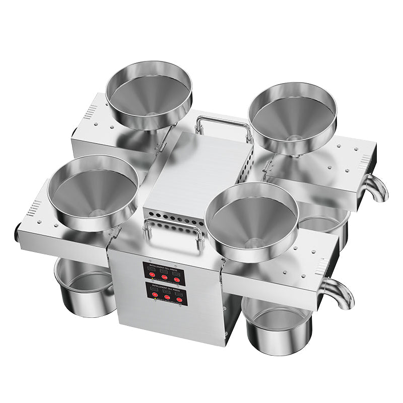 Commercial small portable 4 - head oil press for household use