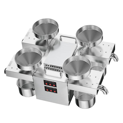 Commercial small portable 4 - head oil press for household use