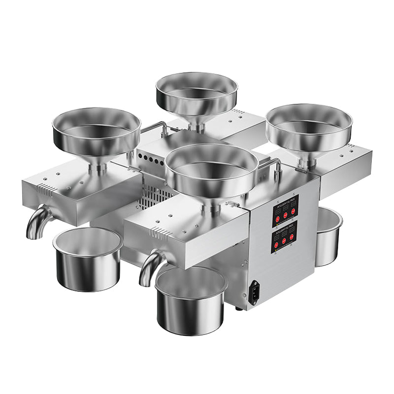 Commercial small portable 4 - head oil press for household use