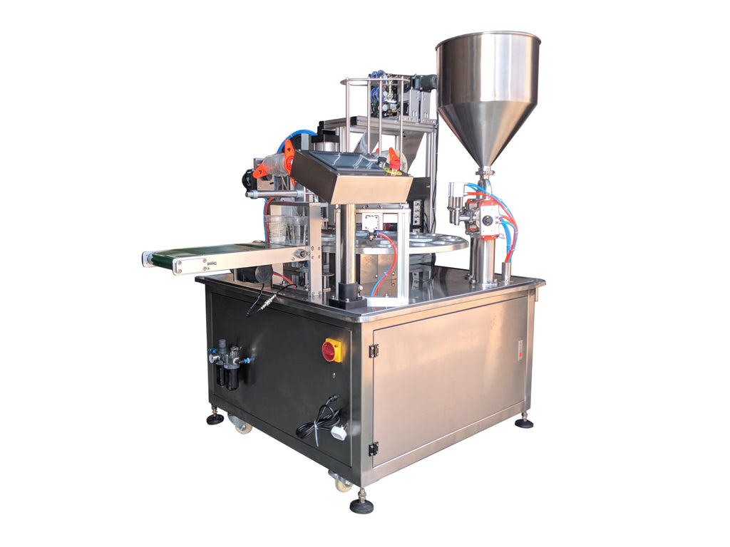 Cup filling machine, Fully Automatic Water Cup Filling And Sealing Machine , Rotary Yogurt Cup Packaging Machine For Liquid/Paste