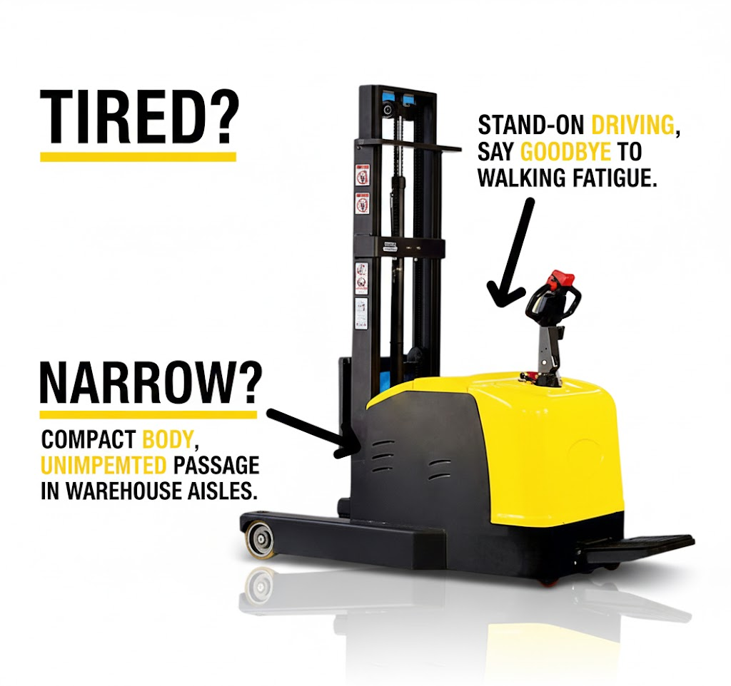 Full electric forklift stand-on electric lifting stacker Hydraulic Pallet Full Electric Stacker