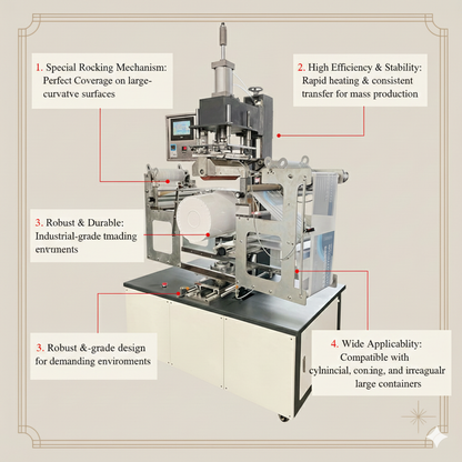 SHT-B-300 rocking heat transfer printing machine for paint bucket, CE bucket heat transfer machine