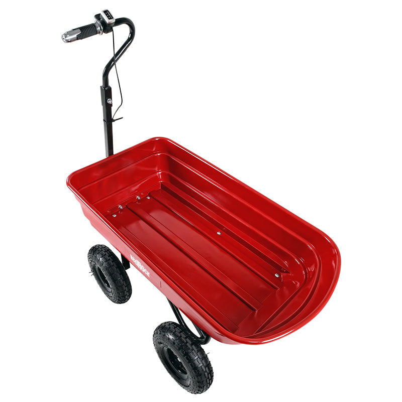 Four-wheeled electric cart 24V 180W lead-acid battery 264 lbs Electric wheelbarrow  75L electric garden cart