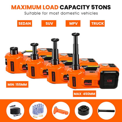 Electric Car Jack kit,5 Ton/11023 LBS Hydraulic Jack Lift with Electric Impact Wrench